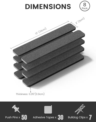 Fluxynara 13" x 2" Felt Wall Panels, Charcoal Gray