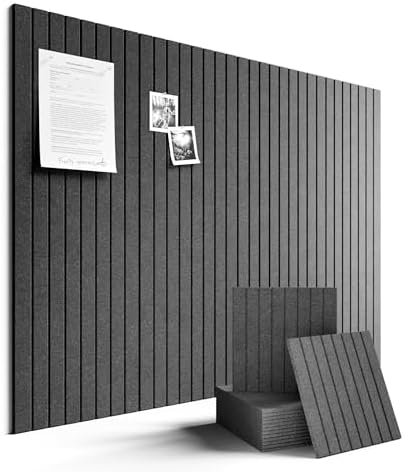 Fluxynara 48" x 36" Large Felt Bulletin Board, Charcoal Gray