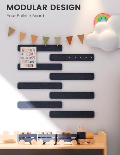 Fluxynara 13" x 2" Felt Wall Panels, Midnight Blue