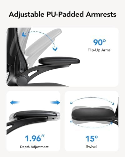HUANUO Ergonomic Office Chair, High Back Computer Desk Chair with Adjustable Lumbar Support and Headrest, Comfy Gaming Chair with 3D Armrests, Home Office Rolling Chair, Max Load 300 lbs, Pack of 15
