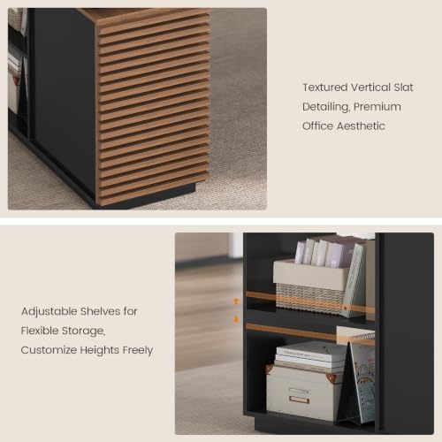 78.7" Executive Desk, Home Office Desk with File Drawers & Storage Shelves