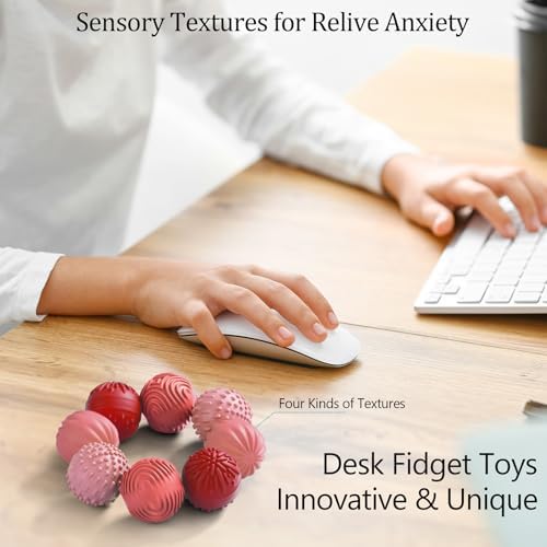 Silicone Magnetic Balls Fidget Toys for Adults & Teens,8PCS Stress Relief Sensory Toys for Autism ADHD Anxiety,Fun Textures Gadgets,Office Desk Toy,Stocking Stuffers for Men Women Teen Gifts