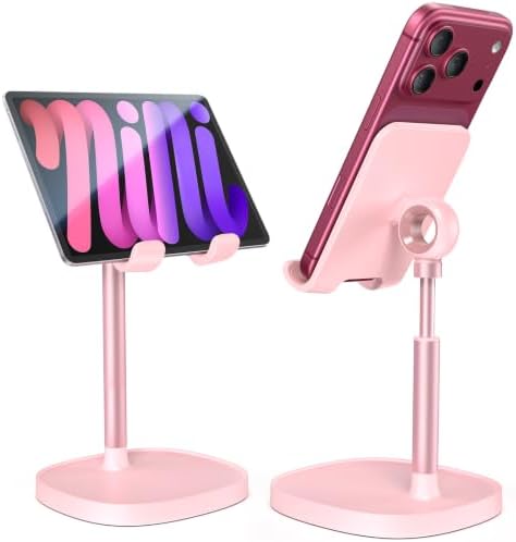 LISEN Cell Phone Stand iPhone Holder for Desk, Pink Gifts Gadgets Organizer