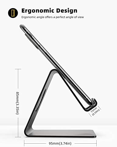 Lamicall Cell Phone Stand, Phone Dock: Cradle, Holder, Stand for Office Desk - Black