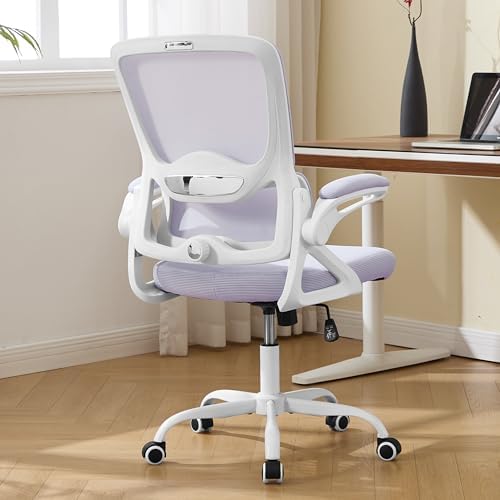 Ergonomic Office Chair,Mesh Office Chair with Lumbar Support,Mid Back Desk Chair with Flip-up Arms,400 lbs Comfy Computer Chair for Home Office