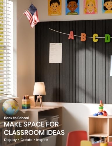 Fluxynara 36" x 24" Large Felt Bulletin Board, Black