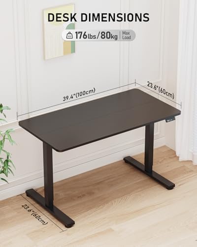 40" Small Electric Standing Desk Adjustable Height for Home Office