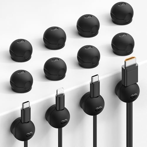 Lamicall 12 Pack Magnetic Cord Organizer, Silicone Mini Cable Clips