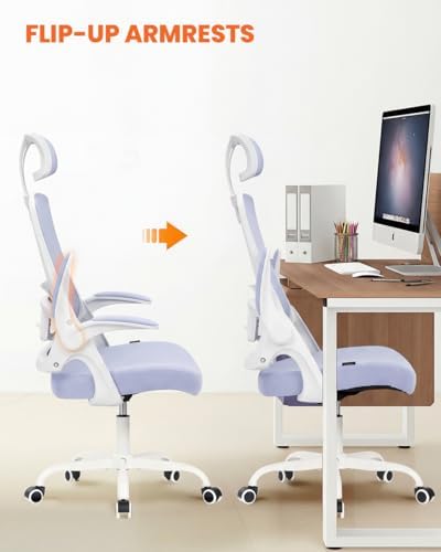NEO CHAIR Office Chair with Adjustable Ergonomic Lumbar Headrest, Purple