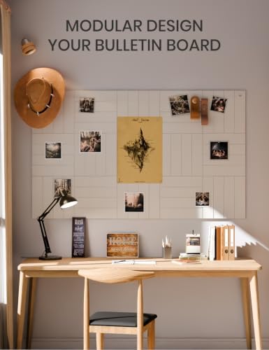 Fluxynara 36" x 24" Large Felt Bulletin Board, Milky White