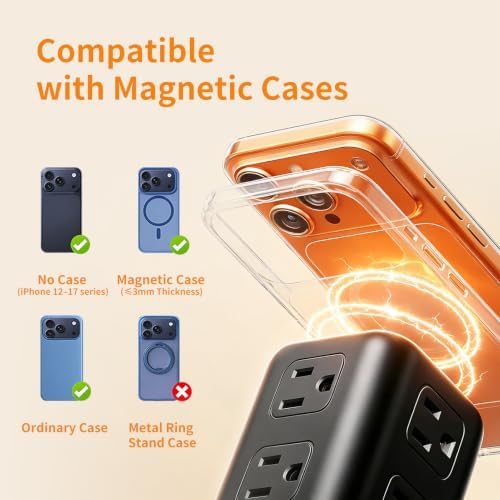 Extension Cord with Multiple Outlets, SMALLRT Power Strip Tower, 10FT Outlet Extender with 12 AC Outlets 4 USB, Power Strip with USB Ports for Home Office Dorm Room,Overload Protection