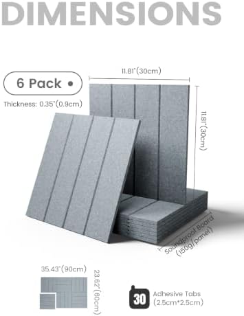 Fluxynara 36" x 24" Large Felt Bulletin Board, Blue Gray