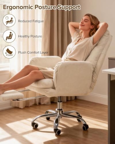 SYESWAY Big and Tall Office Chair with Flip-Up Armrests & Footrest