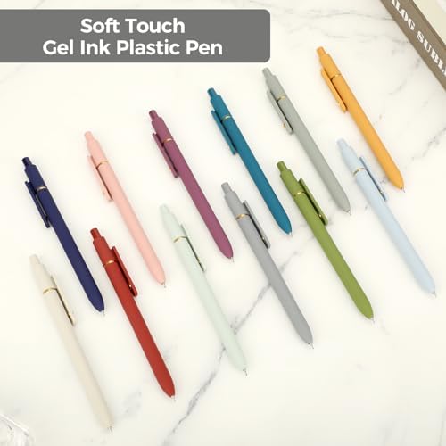 Ddaowanx Gel Pens Set,12 Pcs 0.5mm Retractable Quick Dry Black Ink Pens