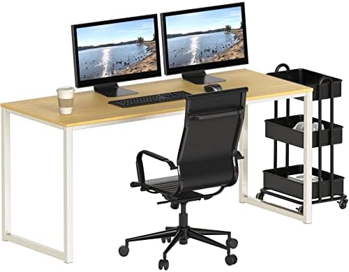 SHW Mission 55-Inch Home Office Computer Desk, Oak