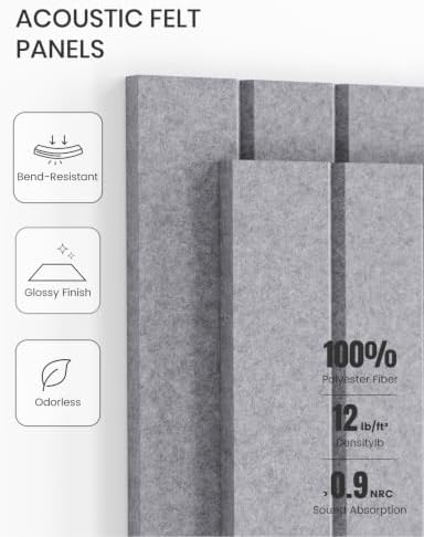 Fluxynara 36" x 24" Large Felt Bulletin Board, Soft Gray