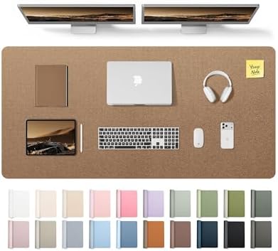 YSAGi Leather Desk Pad Protector, Office Desk Mat, Large Mouse Pad, Non-Slip PU Leather Desk Blotter, Laptop Desk Pad, Waterproof Desk Writing Pad for Office and Home (Shiny Bronze,55" x 24")