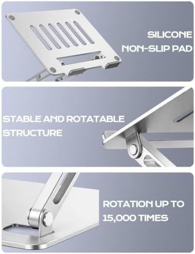 LOXP Portable Laptop Stand, Aluminum Laptop Stand for Desk - Silver