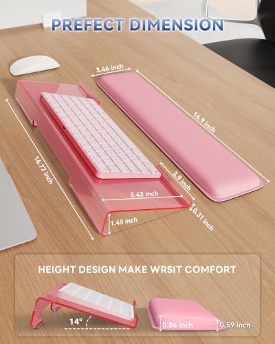 Laborio Computer Keyboard Wrist Rest, Keyboard Riser Stand for Desktop