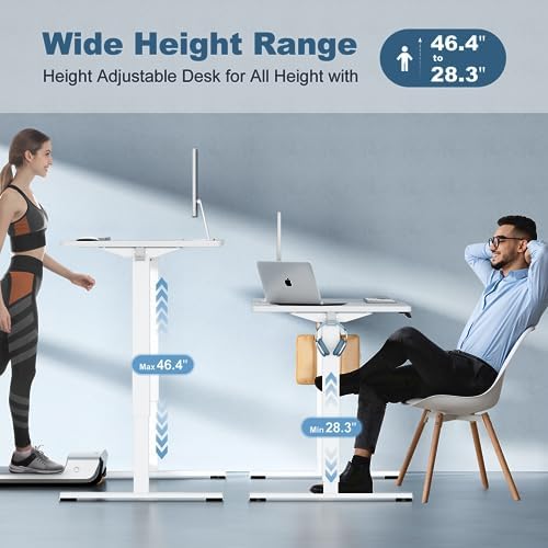 DUMOS 40 Inch Electric Standing Desk, Memory Adjustable Home Office Desk