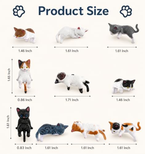 12 Pcs Cat Desk Figurines for Office, Cat Trinkets Computer Monitor Decor