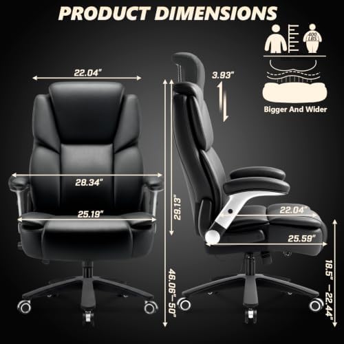 500LBS Big and Tall Office Chair,Heavy Duty Office Chair for Heavy People