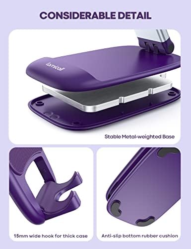 Lamicall Purple Phone Holder for Desk - Dark Purple Cellphone Stand