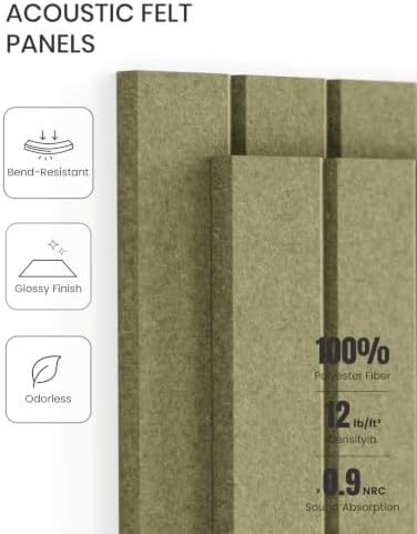 Fluxynara 48" x 36" Large Felt Bulletin Board, Olive Green