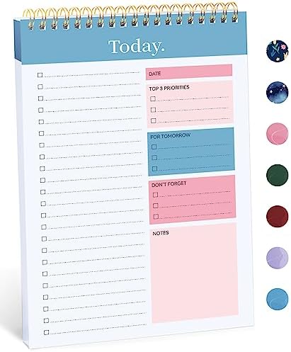 Taja To Do List Notepad, Undated Daily Planner for Work and Goal Setting