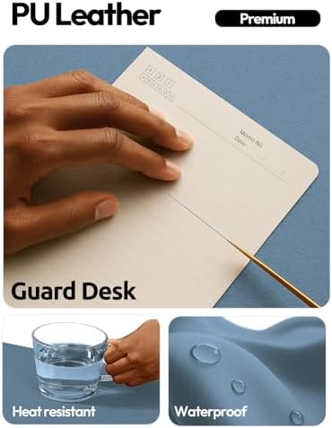 YSAGi Leather Desk Protector, Office Mat, Large Mouse Mat, Non-Slip PU Leather Blotter, Laptop Desk Mat, Waterproof Writing Pad for Office and Home(Blue, 42" x 17.2")