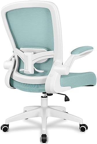 FelixKing Office Chair, Ergonomic Desk Chair Breathable Mesh Chairs Adjustable High Back Lumbar Support Flip-up Armrests, Executive Rolling Swivel Comfy Computer Chairs Home Office Light Blue