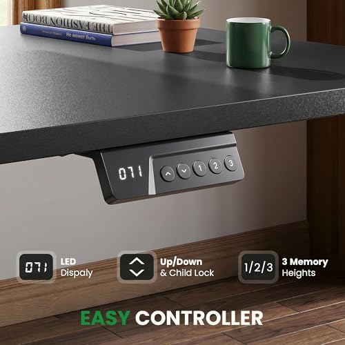 SIAGO 63x55 Inch L-Shaped Standing Desk with Charging Station Corner Desk