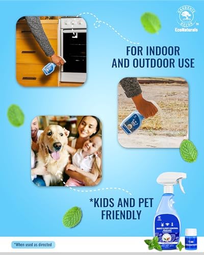 All Natural Bug Spray for Home - Non-Toxic Peppermint Oil Insect and Pest Control Kit - 16 oz + 1 oz value - Ready-to-Use Bug Spray - Indoor and Outdoor Protection- Ant Spray - Spider Repellent Indoor