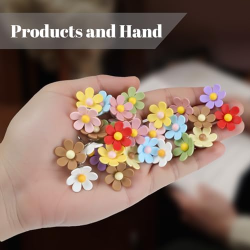 30 Pcs Flowers Push Pins Decorative Thumb Tacks in 10 Colors Cute Office Decor for Cork Board Bulletin Board, Photos Wall Maps and Other Offices Schools Supplies Christmas Decoration