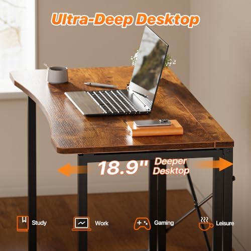 Huuger Folding Desk for Small Spaces, 39.4 Inch Foldable Computer Table