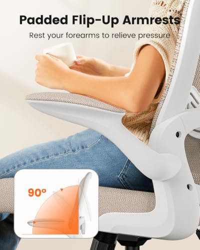 ErGear Drafting Chair,Tall Office Chair with Flip-Up Armrests, High Desk Chair Adjustable Height and Adjustable Footrest Ring, Ergonomic Standing Desk Chair with Lumbar Support, Khaki,20 Pack