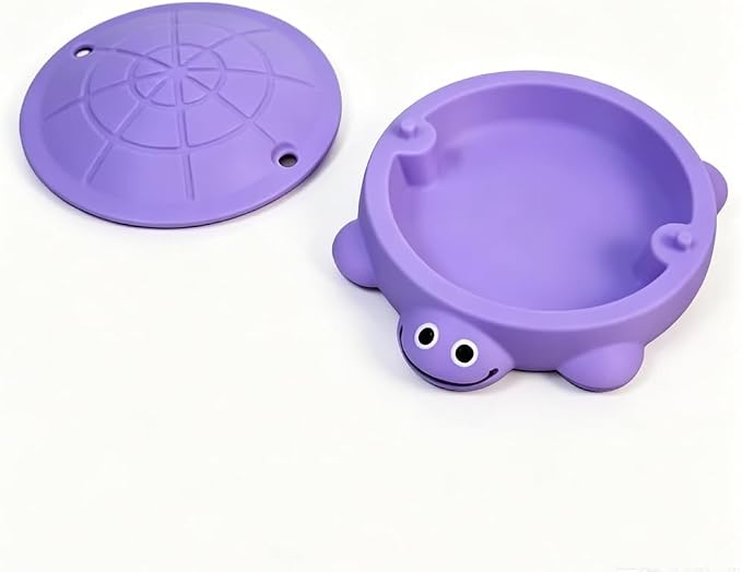 Bearded Dragon Food Bowl Tank Turtle Reptile Dig Box for Feeding Enrichment Terrarium Decor Habitat for Small Animal Reptiles Lizard Turtle Squirrel Ferret (Purple)