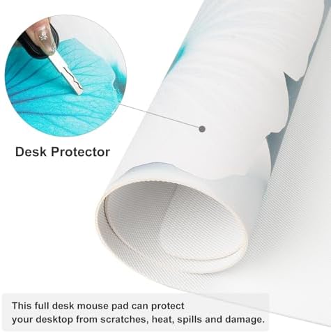 QiyI PU Leather Large Mouse Pad, 31.5" x 15.7", Pebbles Flowers