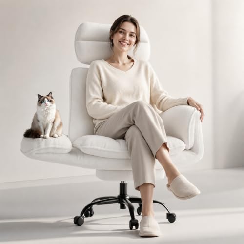 Big and Tall Office Chair, Flip Armrests for Pets & Cross Legged Sitting