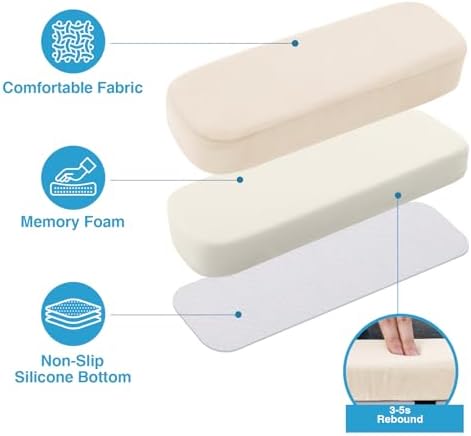 Smiry Memory Foam Office Chair Armrest Pads, Non-Slip Armrest Cushion