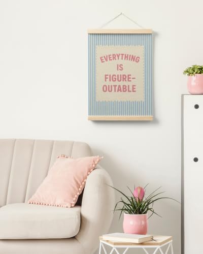 FGFK Everything Is Figureoutable Inspirational Wall Art Poster Hanger Frame