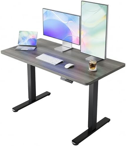 HUANUO 55x28 Inch Electric Standing Desk, Height Adjustable, Grey