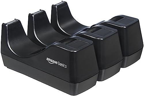 Amazon Basics Weighted Desktop Tape Dispenser with Non-Skid Base, Desk Accessory, 24-Pack