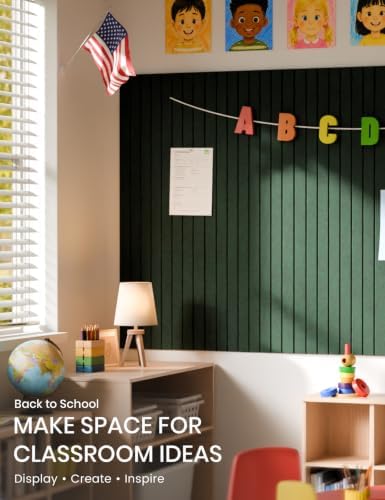 Fluxynara 36" x 24" Large Felt Bulletin Board, Pine Green