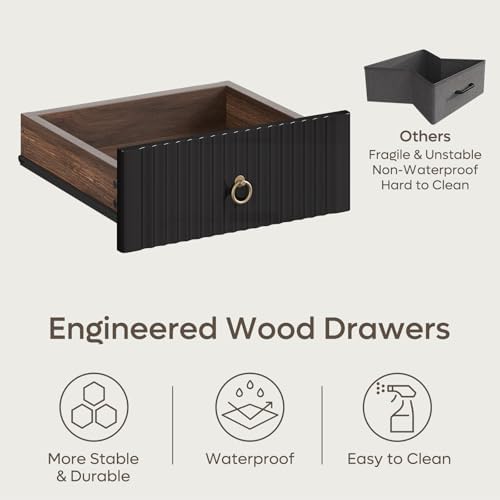 Bestier 55 Inch Wood Computer Desk with File Drawer & Keyboard Tray, Cherry