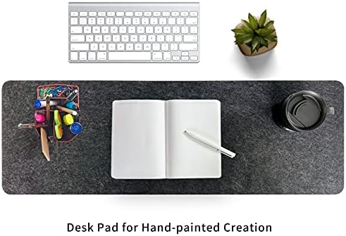 DAWNTREES Felt Desk Mat, Computer Mat for Desk, Dark Gray (36x12Inches)