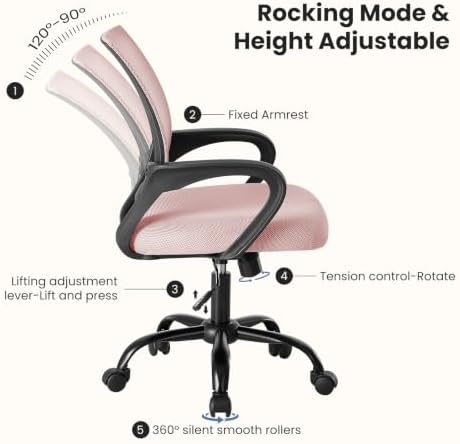 DUMOS Ergonomic Office Chair, Mid-Back Executive Desk Chair 2 Pack