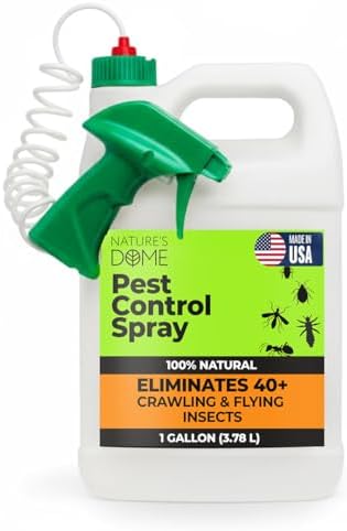 Nature's Dome Pest Control Spray 1 Gallon | Indoor & Outdoor Ant Spray for Yard, Patio & Perimeter | Kills Ants, Fleas, Ticks & Mosquitoes on Contact | Plant-Based Bug Killer, Ready to Use, No Mixing
