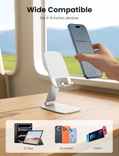 Lamicall Ultra-Thin Cell Phone Stand, Foldable Cellphone Holder for Desk