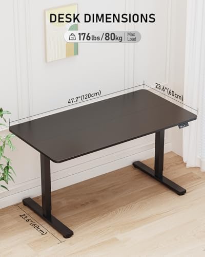 48" Large Electric Standing Desk Adjustable Height for Home Office